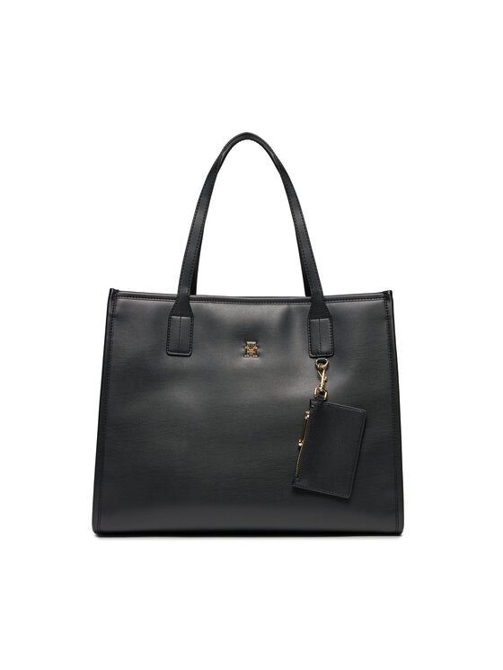 Tommy Hilfiger Tommy Hilfiger Дамска чанта Th City Tote AW0AW15690 Черен