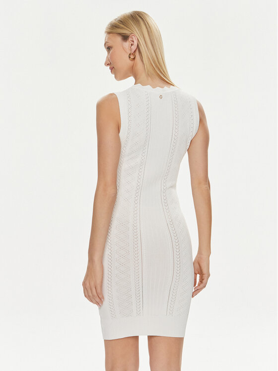 Guess Guess Džemper haljina Es Sl Adaline W4GK11 Z2U00 Écru Slim Fit