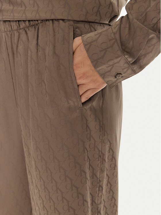 Calvin Klein Calvin Klein Pyžamové kalhoty 000QS7304E Hnědá Relaxed Fit
