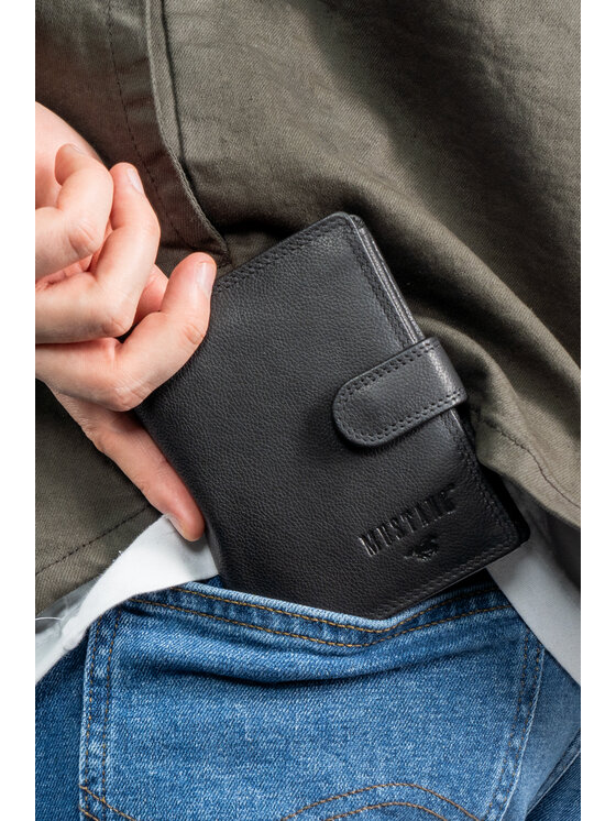 Mustang Mustang Portafoglio da uomo DENIMO HIGH WALLET Nero