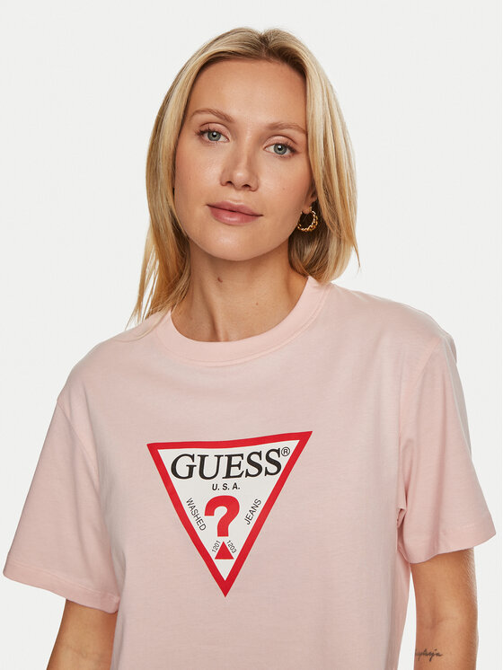 Guess Jeans Guess Jeans Тишърт W4YI73 K8HM0 Розов Regular Fit