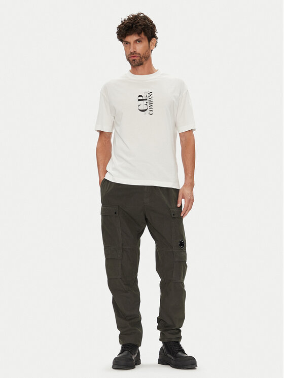 C.P. Company C.P. Company T-krekls 19CMTS092A005100W Écru Regular Fit