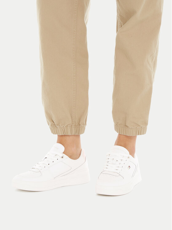 Tommy Hilfiger Tommy Hilfiger Sneakers Flag Basket Sneaker FW0FW08081 Écru