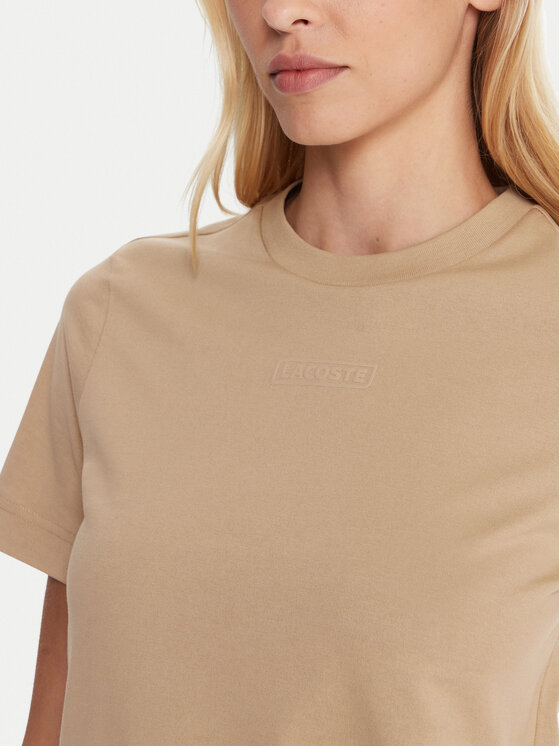Lacoste Lacoste Тишърт TF0355 Бежов Regular Fit