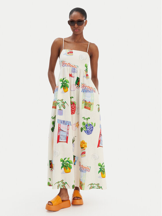 Seafolly Seafolly Sommerkleid La Boca 55597-DR Écru Regular Fit