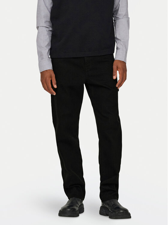Only & Sons Only & Sons Džinsai 22030974 Juoda Straight Fit
