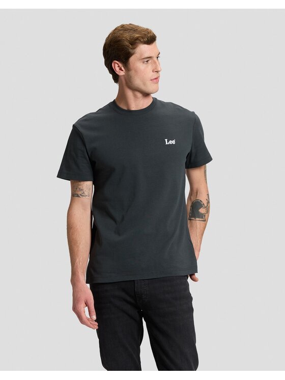 Lee Lee T-Shirt SS SMALL LOGO TEE Czarny Relaxed Fit