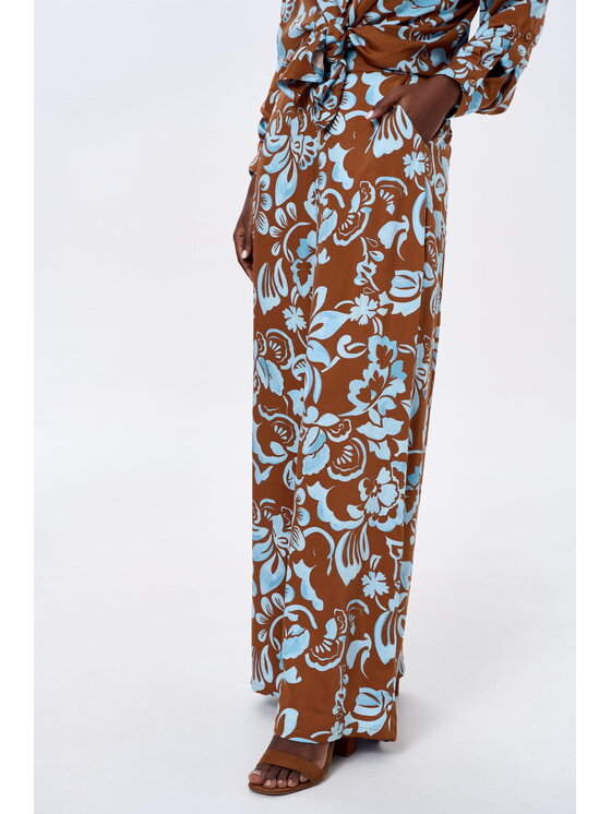 blue shadow blue shadow Spodnie damskie Safira Brązowy Regular Fit