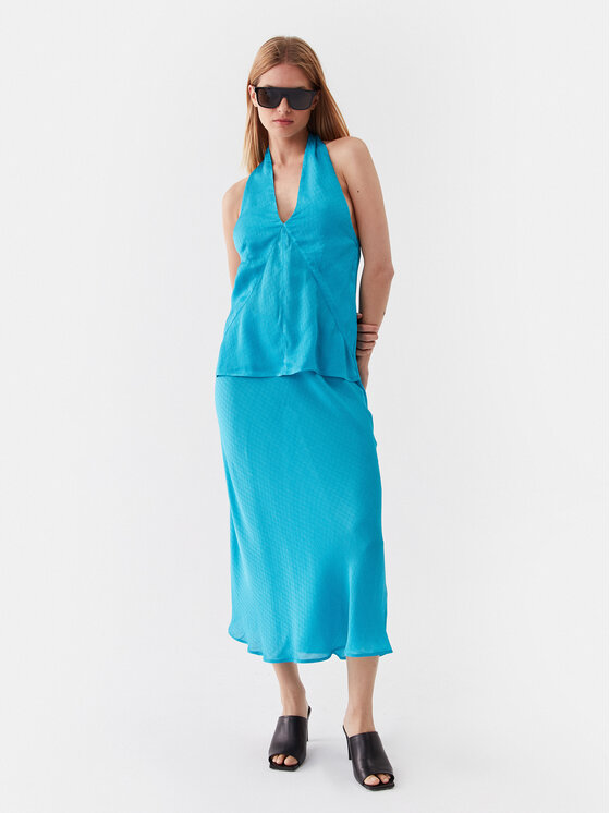 Herskind Herskind Midi sukně Tween 4848953 Světle modrá Regular Fit