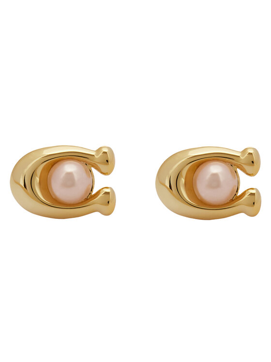 Coach Coach Обици Pearl Signature C Stud Earrings 37341922GLD651 Златист