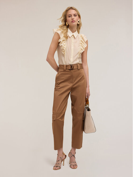 Motivi Motivi Pantaloni di tessuto P056Q004253N012 Marrone Regular Fit