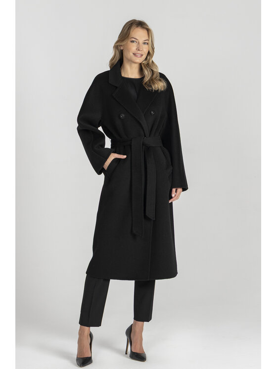 Deni Cler Milano Deni Cler Milano Płaszcz T-DC-8053-E5-90-90-1 Czarny Loose Fit