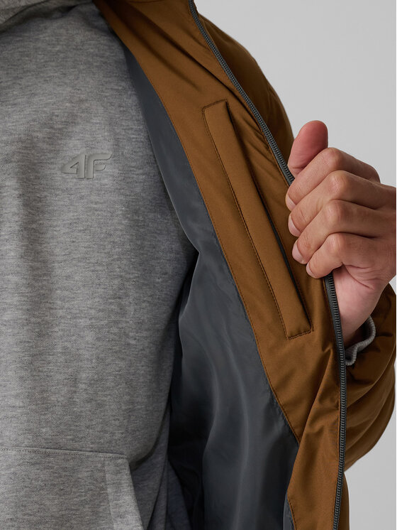 4F 4F Kurtka puchowa URBAN COMMUTER Brązowy Regular Fit