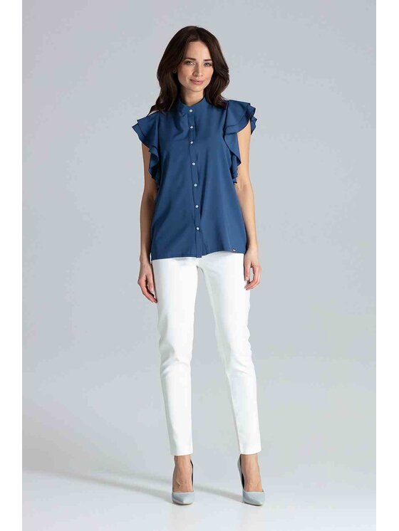 Lenitif Lenitif Blusa K482 Blu Regular Fit