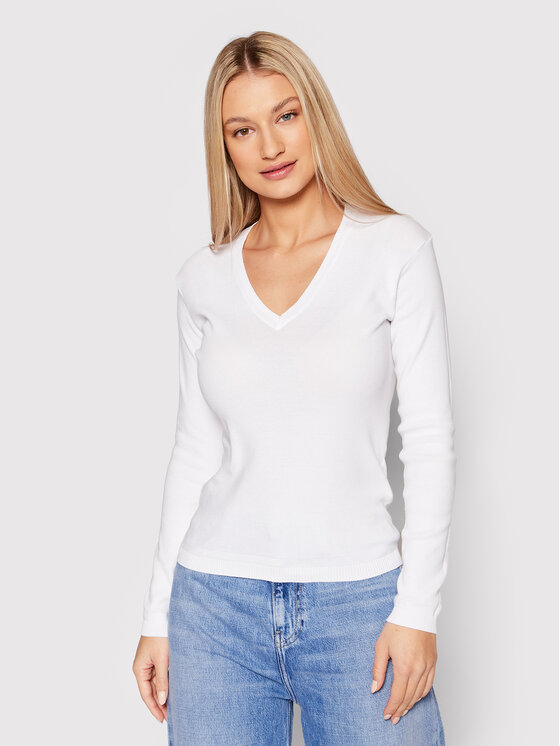 United Colors Of Benetton Pulover 1091D4625 Alb Regular Fit