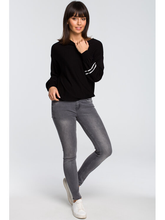 BeWear BeWear Sweter BK024 Czarny Modern Fit