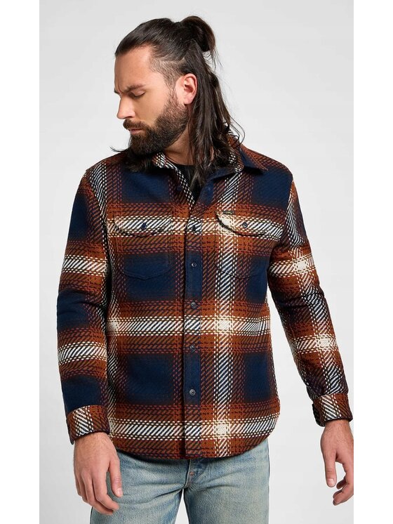 Lee Lee Koszula 100 Worker Shirt Niebieski Basic Fit