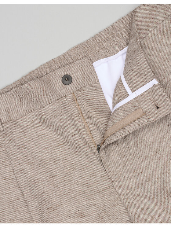 Borgio Borgio Spodnie garniturowe Lago_br Brązowy Slim Fit