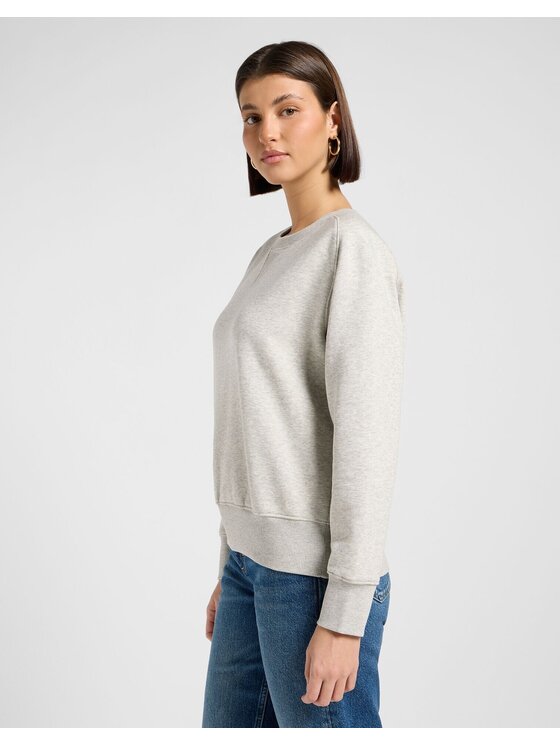 Lee Lee Bluza RAGLAN CREW SWS Szary Relaxed Fit