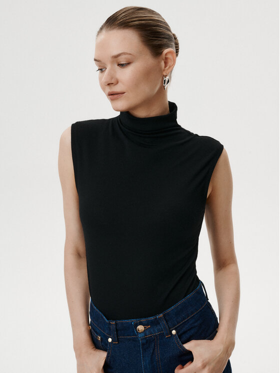 MARI PRETI MARI PRETI Top Stttile Nero Regular Fit