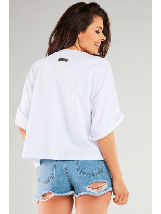 Infinite You Infinite You Bluzka M265 Biały Basic Fit