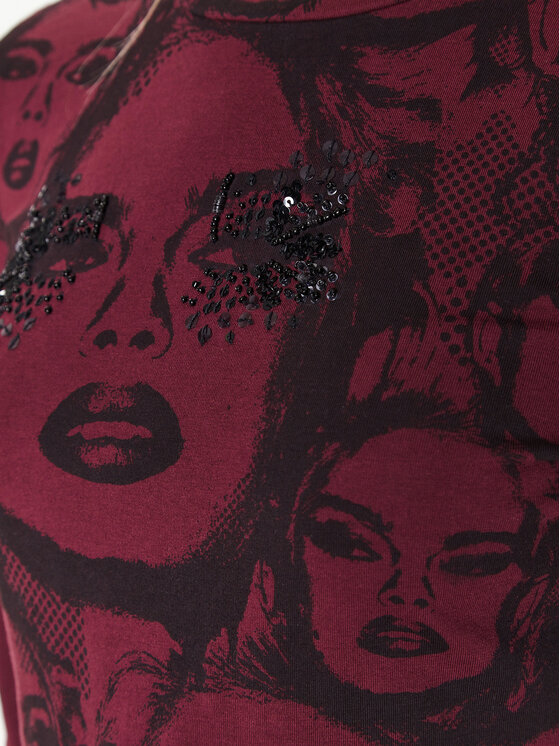 Guess Guess Blusa W3RI58 KA0Q3 Bordeaux Slim Fit