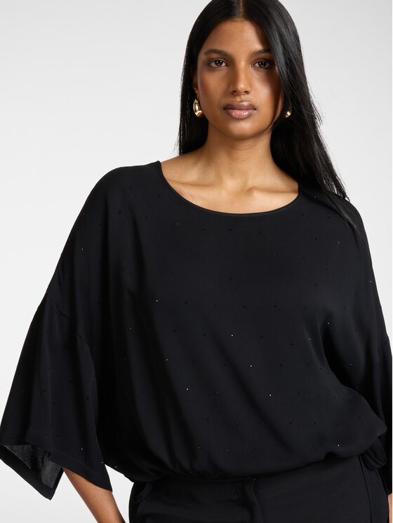Elena Mirò Elena Mirò Bluzka 2220E000322N033 Czarny Boxy Fit