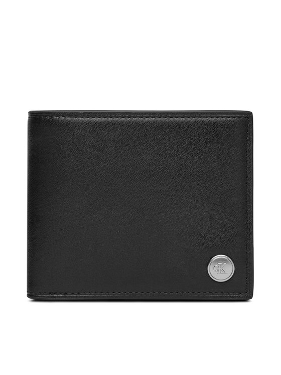 Portofel Mare pentru Bărbați Calvin Klein Jeans Jeans Hardware Bifold W/Coin LV04G1082G Negru