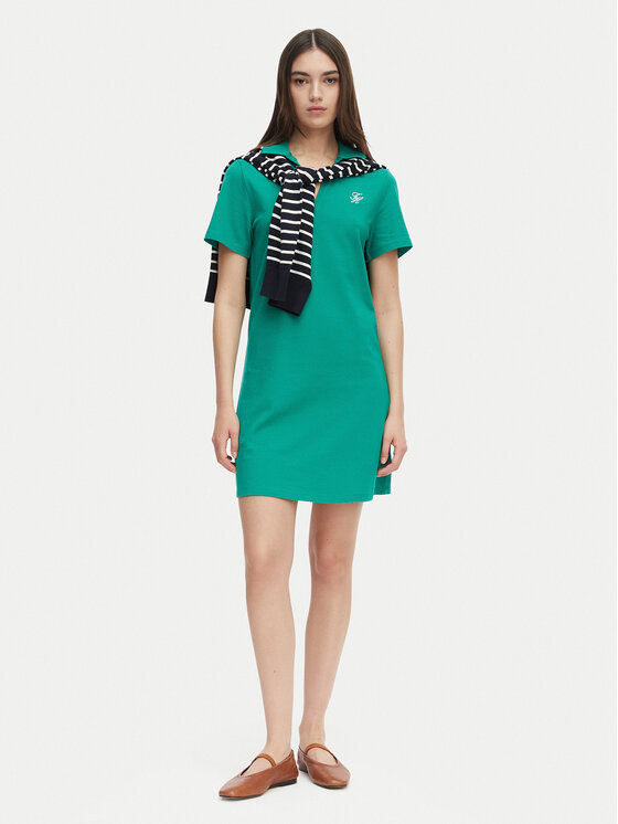 Tommy Hilfiger Tommy Hilfiger Ikdienas kleita 1985 WW0WW48749 Zaļš Regular Fit