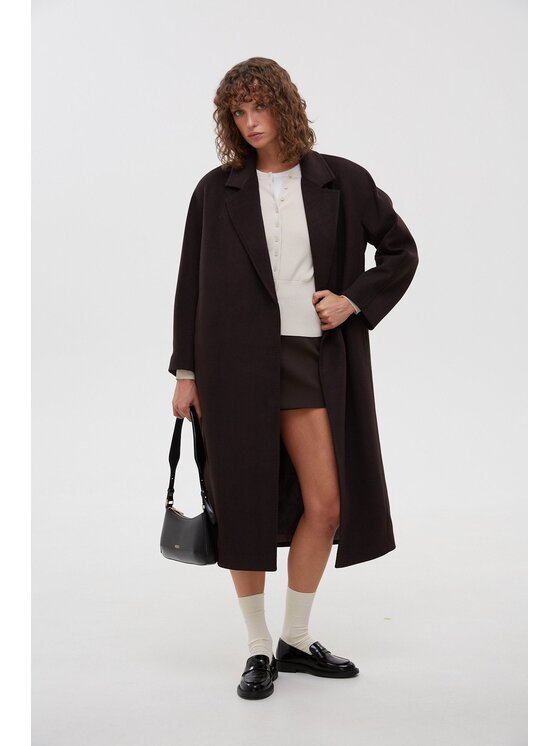 Estro Estro Παλτό ER00115951 Καφέ Loose Fit