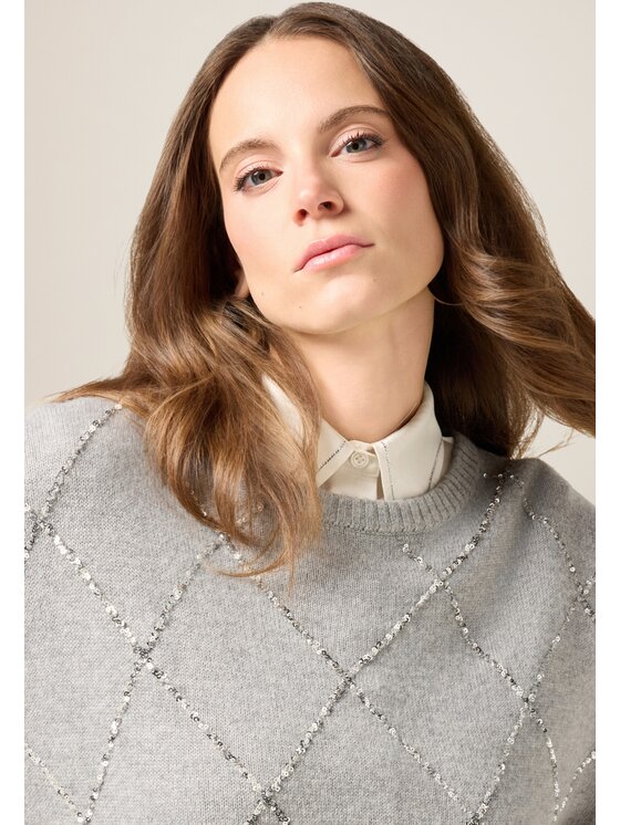 Oltre Oltre Cardigan M529E001908N013 Grigio Regular Fit