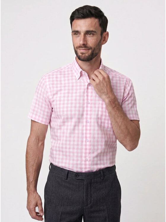 Willsoor Willsoor Koszula 20952 Różowy jasny Slim Fit