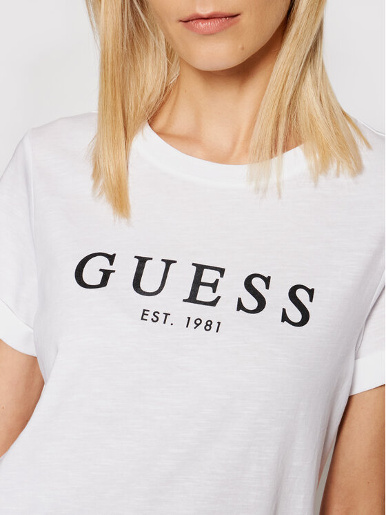 Guess Guess Marškinėliai 1981 W0GI69 R8G01 Balta Regular Fit