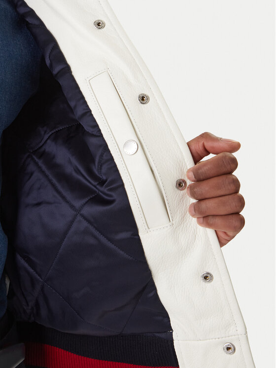 Tommy Hilfiger Tommy Hilfiger Bomber stila jaka Varsity MW0MW41866 Écru Regular Fit