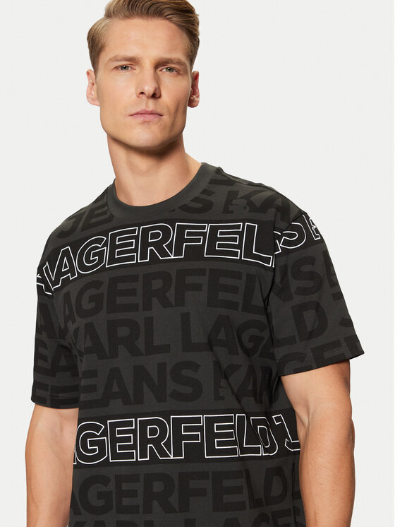 KARL LAGERFELD KARL LAGERFELD Marškinėliai A1M17114 Juoda Regular Fit
