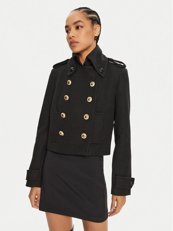 Babylon Babylon Cappotto di transizione E00287 Nero Regular Fit