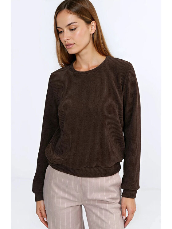 NIFE NIFE Bluza BL13 Brązowy Regular Fit