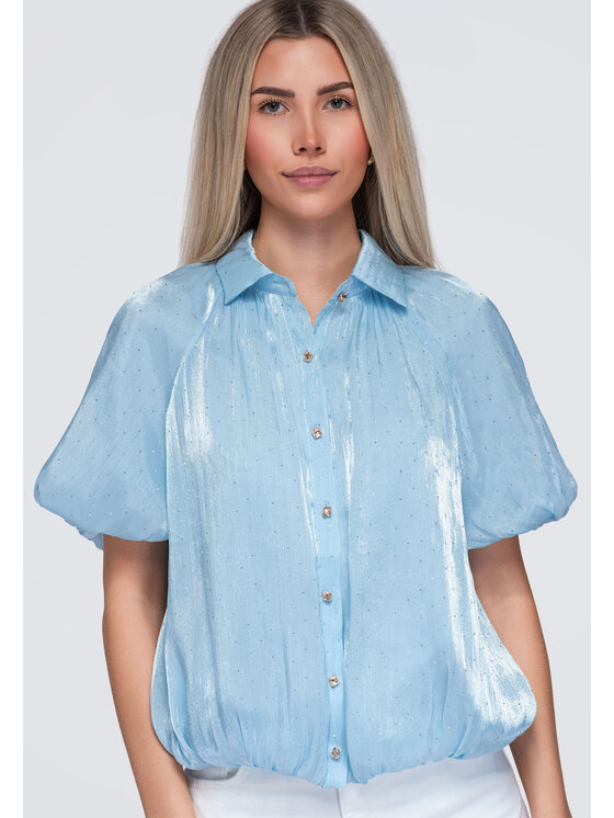Ombre Ombre Koszula OW-SH-E0068 Niebieski Loose Fit
