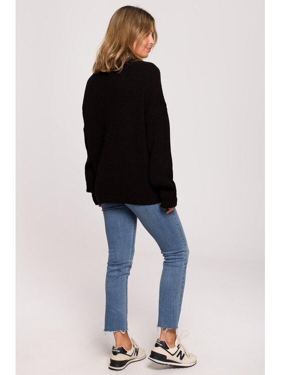 BeWear BeWear Sweter BK078 Czarny Modern Fit