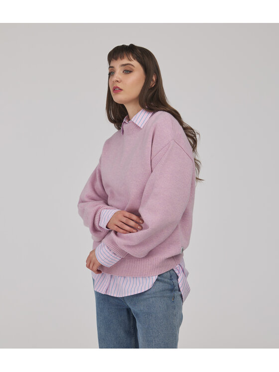Lee Cooper Lee Cooper Sweter AIDA Fioletowy jasny Regular Fit