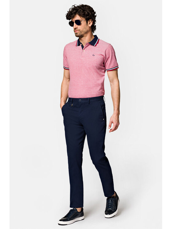 Lancerto Lancerto Spodnie materiałowe Monaco SP082123000002 Granatowy Slim Fit