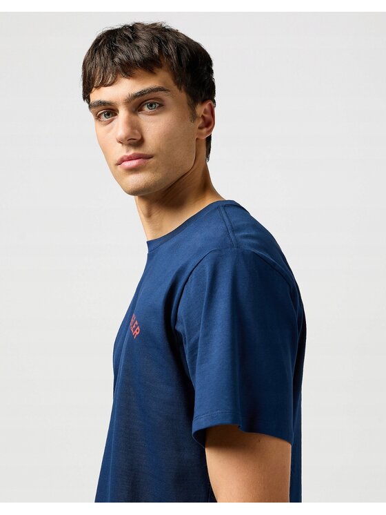 Wrangler Wrangler T-Shirt Graphic Tee Niebieski Regular Fit