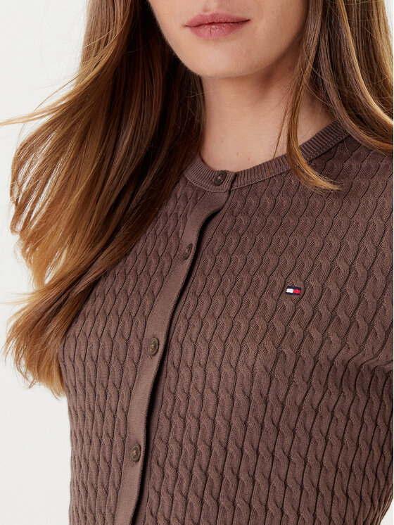 Tommy Hilfiger Tommy Hilfiger Кардиган WW0WW45707 Коричневий Slim Fit