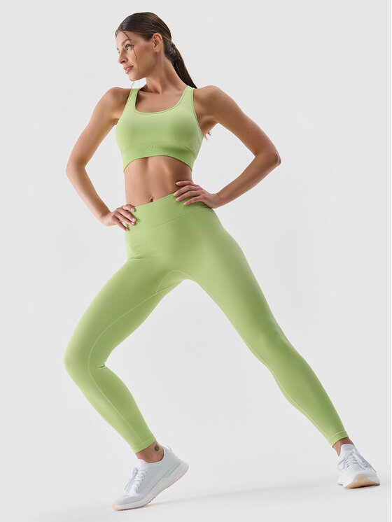 4F 4F Legginsy BASIC+ Zielony jasny Slim Fit