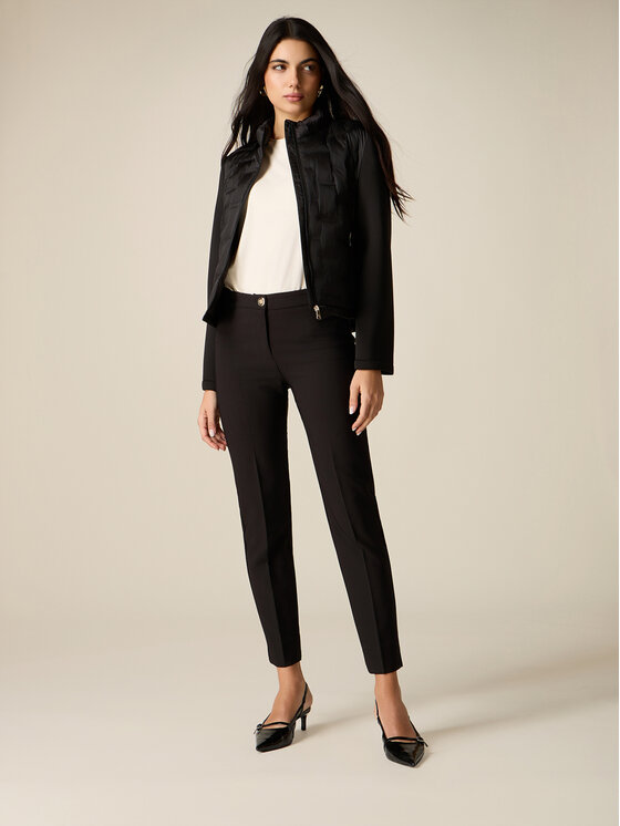 Oltre Oltre Spodnie materiałowe P046R008913N033 Czarny Regular Fit