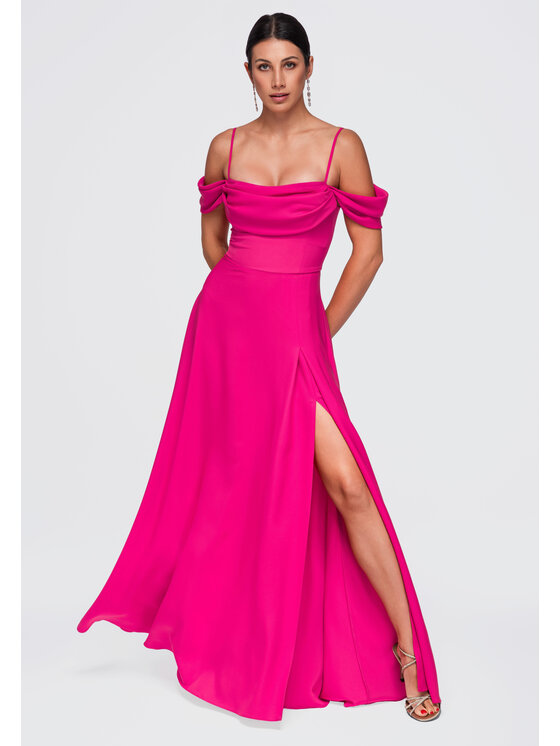 Ombre Ombre Sukienka wieczorowa LA-OM-DLR452 Różowy Regular Fit