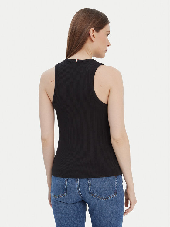 Tommy Hilfiger Tommy Hilfiger Felső WW0WW38635 Fekete Slim Fit