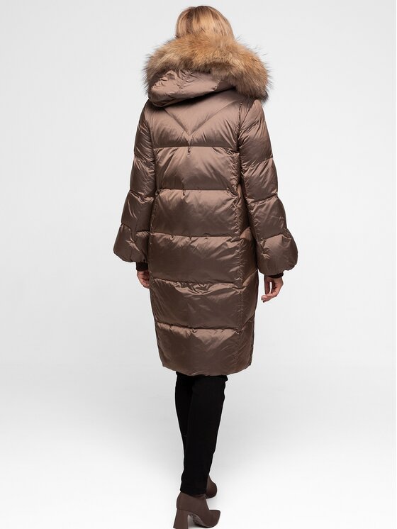 Perso Perso Dámska bunda BLH252519FXR Hnedá Regular Fit
