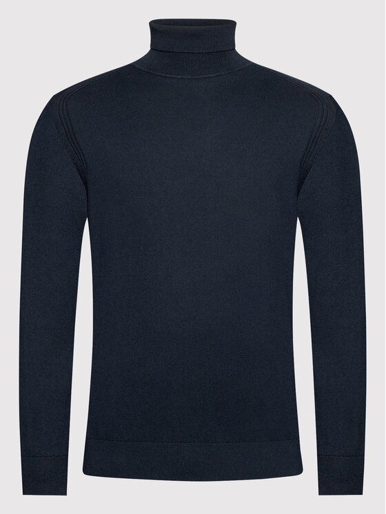 Bugatti Bugatti Rollkragenpullover 7700S 85520 Dunkelblau Regular Fit