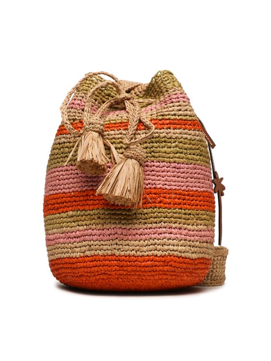 Manebi Manebi Rankinė Natural Raffia Beach Bucket V 5.9 AE Smėlio
